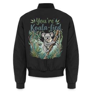 You're Koala-fied – Süßes Koala Bär Geschenk - Unisex Bomberjacke - Schwarz - Hinten - AI Model Male 185 light (185cm)