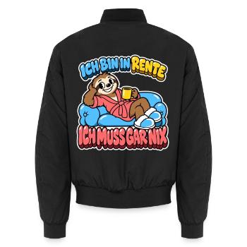 Ich bin in Rente, ich muss gar nix - Faultier - Unisex Bomberjacke - Schwarz - Hinten - AI Model Male 185 light (185cm)