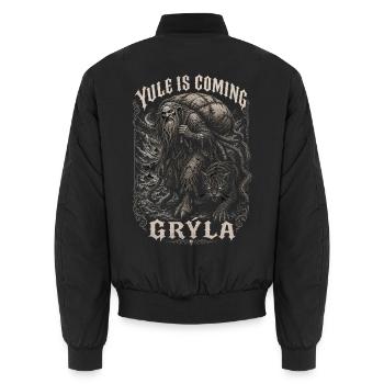 Isländische Weihnachtsfolklore Grýla - Unisex Bomberjacke - Schwarz - Hinten - AI Model Male 185 light (185cm)
