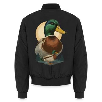 Duo Ente im Abendlicht - Unisex Bomberjacke - Schwarz - Hinten - AI Model Male 185 light (185cm)