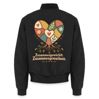 Patchworkfamilie Stiefeltern Bonusmama Bonuspapa - Unisex Bomberjacke - Schwarz - Hinten - AI Model Male 185 light (185cm)