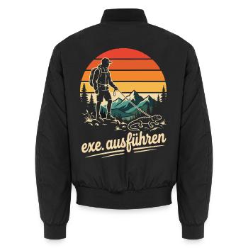 Programmierer Humor exe Echse ausführen - Unisex Bomberjacke - Schwarz - Hinten - AI Model Male 185 light (185cm)
