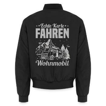 Wohnmobil Kerl - Unisex Bomberjacke - Schwarz - Hinten - AI Model Male 185 light (185cm)