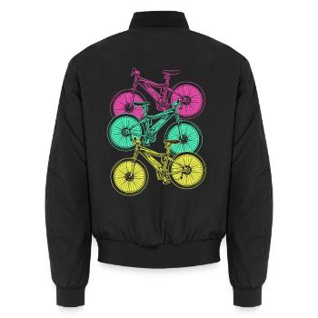E-Bike EBike E Bike - Unisex Bomberjacke - Schwarz - Hinten - AI Model Male 185 light (185cm)