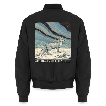 Aurora Polaris Dance Of Northern Lights - Unisex Bomberjacke - Schwarz - Hinten - AI Model Male 185 light (185cm)