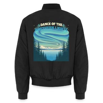 Aurora Polaris Dance Of Northern Lights - Unisex Bomberjacke - Schwarz - Hinten - AI Model Male 185 light (185cm)