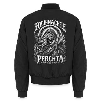 Perchta Raunächte Krampus Perchtenzeit Wintergeist - Unisex Bomberjacke - Schwarz - Hinten - AI Model Male 185 light (185cm)