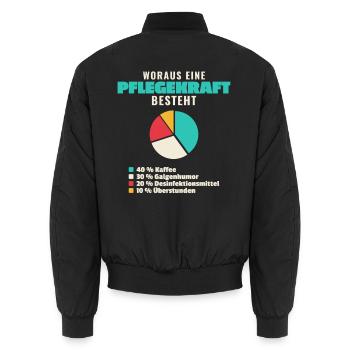 Pflegekraft Bestandteile - Unisex Bomberjacke - Schwarz - Hinten - AI Model Male 185 light (185cm)