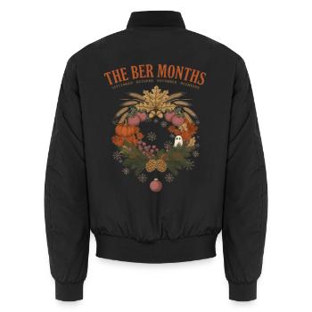 Ber Months Fall Season Herbstzeit - Unisex Bomberjacke - Schwarz - Hinten - AI Model Male 185 light (185cm)