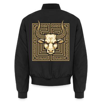 Minotaurus Labyrinth Griechische Schlüsselmythologie Kunst - Unisex Bomberjacke - Schwarz - Hinten - AI Model Male 185 light (185cm)