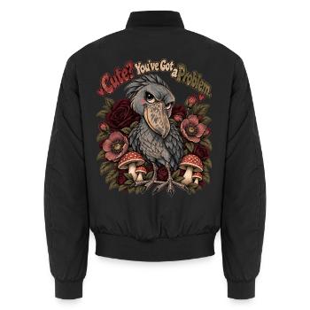 Schuhschnabel – Süß? Du hast ein Problem - Unisex Bomberjacke - Schwarz - Hinten - AI Model Male 185 light (185cm)