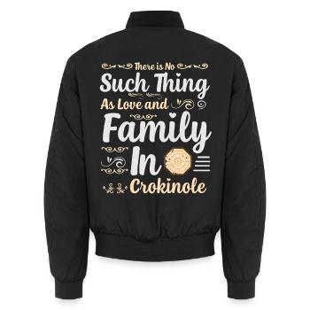 Keine Liebe & Familie beim Crokinole Spieler - Unisex Bomberjacke - Schwarz - Hinten - AI Model Male 185 light (185cm)
