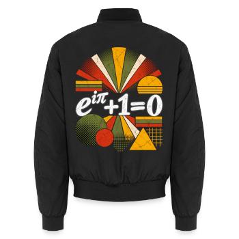 Euler-Identität – Mathematik-Wissenschaftsgleichung - Unisex Bomberjacke - Schwarz - Hinten - AI Model Male 185 light (185cm)