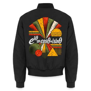 Eulers Formel – Mathematische Wissenschaftsgleichung - Unisex Bomberjacke - Schwarz - Hinten - AI Model Male 185 light (185cm)