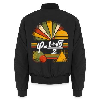 Goldener Schnitt – Mathematische Wissenschaftsgleichung - Unisex Bomberjacke - Schwarz - Hinten - AI Model Male 185 light (185cm)