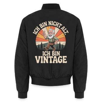 Ich bin nicht alt ich bin Vintage 60 Geburtstag - Unisex Bomberjacke - Schwarz - Hinten - AI Model Male 185 light (185cm)