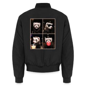 Ferret Frettchen - Unisex Bomberjacke - Schwarz - Hinten - AI Model Male 185 light (185cm)