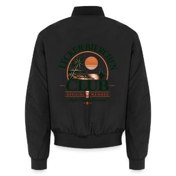 Tropischer Retro Club Tee - Unisex Bomberjacke - Schwarz - Hinten - AI Model Male 185 light (185cm)