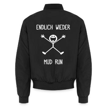 Endlich wieder Mud Run Schlammlauf Muddy Race - Unisex Bomberjacke - Schwarz - Hinten - AI Model Male 185 light (185cm)
