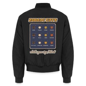 Zodiac-Katzen Alle 12-Sterne-Zeichen - Unisex Bomberjacke - Schwarz - Hinten - AI Model Male 185 light (185cm)