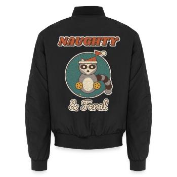 Unartiger und verwilderter Weihnachtswaschbär - Unisex Bomberjacke - Schwarz - Hinten - AI Model Male 185 light (185cm)