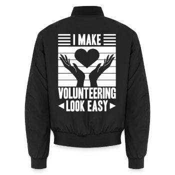Social Worker Quote I Make Look Easy Social - Unisex Bomberjacke - Schwarz - Hinten - AI Model Male 185 light (185cm)