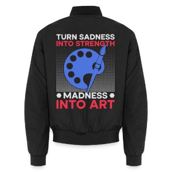 Funny Art Painter Madness Into Art Drawing - Unisex Bomberjacke - Schwarz - Hinten - AI Model Male 185 light (185cm)