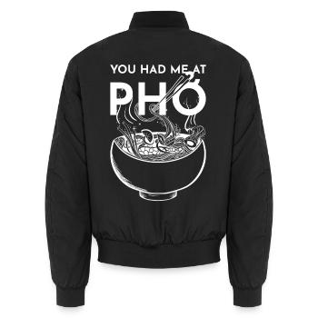 You had me at Pho - Unisex Bomberjacke - Schwarz - Hinten - AI Model Male 185 light (185cm)