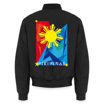 Philippinen Sonnenflagge Filipino Pride - Unisex Bomberjacke - Schwarz - Hinten - AI Model Male 185 light (185cm)