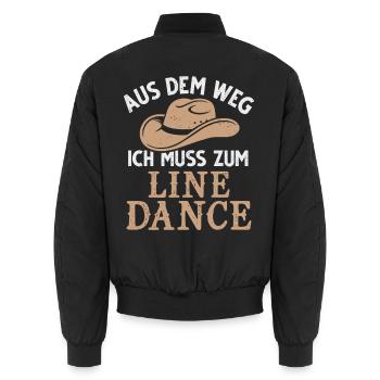 Line Dance Country Linedance Tanzen Cowboyhut - Unisex Bomberjacke - Schwarz - Hinten - AI Model Male 185 light (185cm)