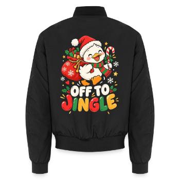 Weihnachts-Pinguin auf Tour - Unisex Bomberjacke - Schwarz - Hinten - AI Model Male 185 light (185cm)