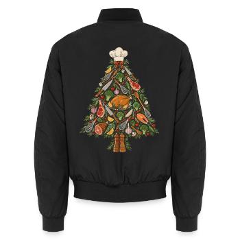 Gourmet Weihnachtsbaum - Unisex Bomberjacke - Schwarz - Hinten - AI Model Male 185 light (185cm)