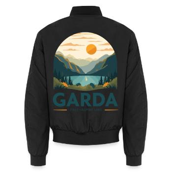 Garda Italy Alpine Lake - Unisex Bomberjacke - Schwarz - Hinten - AI Model Male 185 light (185cm)