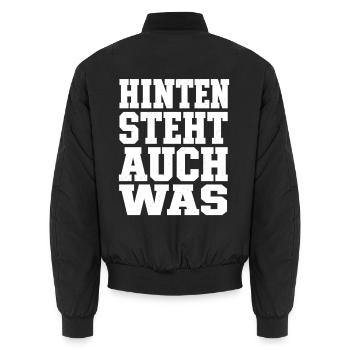 Hinten Steht Auch Was Lustiger Spruch Humor - Unisex Bomberjacke - Schwarz - Hinten - AI Model Male 185 light (185cm)