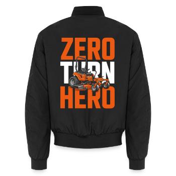 Zero Turn Aufsitzmäher Für Rasenmäher Fahrer - Unisex Bomberjacke - Schwarz - Hinten - AI Model Male 185 light (185cm)