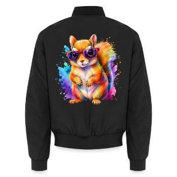 Süßes Eichhörnchen mit Sonnenbrille - Unisex Bomberjacke - Schwarz - Hinten - AI Model Male 185 light (185cm)