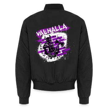 Valhalla Street Art Viking - Unisex Bomberjacke - Schwarz - Hinten - AI Model Male 185 light (185cm)