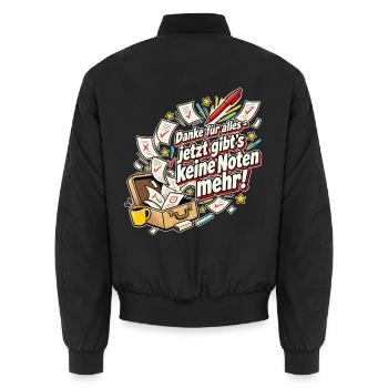 Lehrer Ruhestand Abschiedsgeschenk Danke - Unisex Bomberjacke - Schwarz - Hinten - AI Model Male 185 light (185cm)