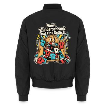 Band Merch Konzertfan Tour Merch Sammler - Unisex Bomberjacke - Schwarz - Hinten - AI Model Male 185 light (185cm)