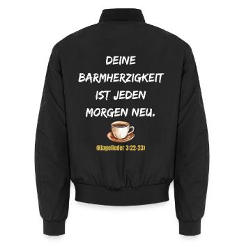 Jeden Morgen Neue Barmherzigkeit - Unisex Bomberjacke - Schwarz - Hinten - AI Model Male 185 light (185cm)