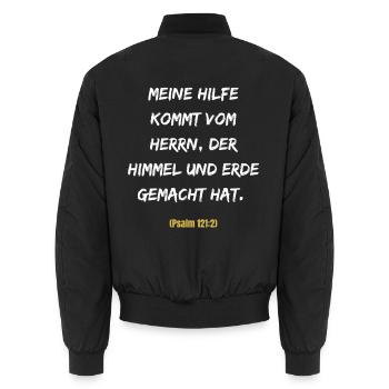 Meine Hilfe Kommt Vom Herrn - Unisex Bomberjacke - Schwarz - Hinten - AI Model Male 185 light (185cm)