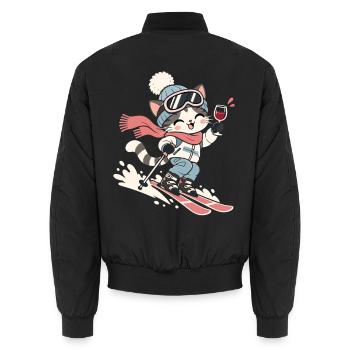 Ski Snowboard Wein Après Ski Winterparty - Unisex Bomberjacke - Schwarz - Hinten - AI Model Male 185 light (185cm)