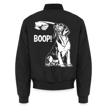 Funny Dog Boop The Snoot Animal Humor - Unisex Bomberjacke - Schwarz - Hinten - AI Model Male 185 light (185cm)