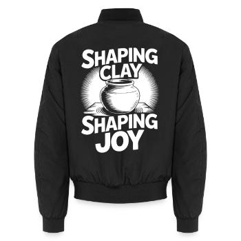 Pottery Artists Shaping Joy Pottery - Unisex Bomberjacke - Schwarz - Hinten - AI Model Male 185 light (185cm)
