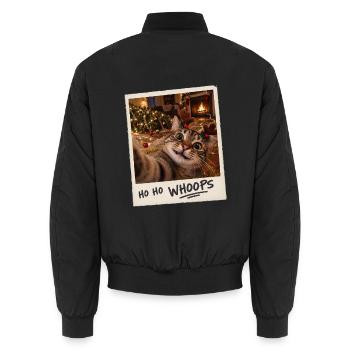 Ho Ho Whoops Katze Selfie Weihnachten - Unisex Bomberjacke - Schwarz - Hinten - AI Model Male 185 light (185cm)