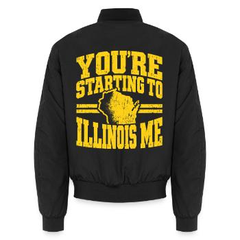 You're Starting to Illinois Me - Unisex Bomberjacke - Schwarz - Hinten - AI Model Male 185 light (185cm)