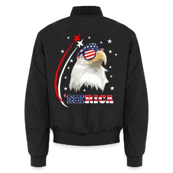 Merica Eagle - Unisex Bomberjacke - Schwarz - Hinten - AI Model Male 185 light (185cm)