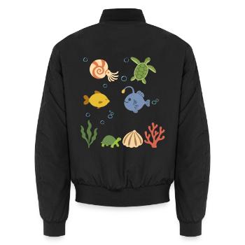 Nautilus Unterwasser Kinder Meeresschildkröte Meer - Unisex Bomberjacke - Schwarz - Hinten - AI Model Male 185 light (185cm)