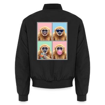 Gibbons Gibbon - Unisex Bomberjacke - Schwarz - Hinten - AI Model Male 185 light (185cm)