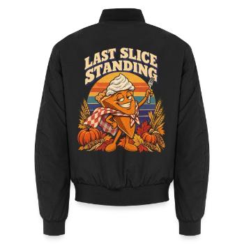 Thanksgiving Kürbiskuchen Last Slice Standing - Unisex Bomberjacke - Schwarz - Hinten - AI Model Male 185 light (185cm)